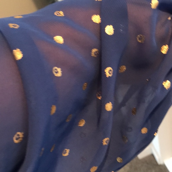 Francesca's Blue Top with Gold Dots - Picture 5 of 6